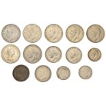 Edward VII, Florin, 1908 (S 3981); George V, Halfcrowns (6), 1915, 1917, 1926, 1927, 1935, 1...