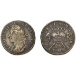 James II (1685-1691), Gunmoney coinage, Halfcrown, 1689 DecÂ·, 13.37g/12h (Withers 2/2, this...