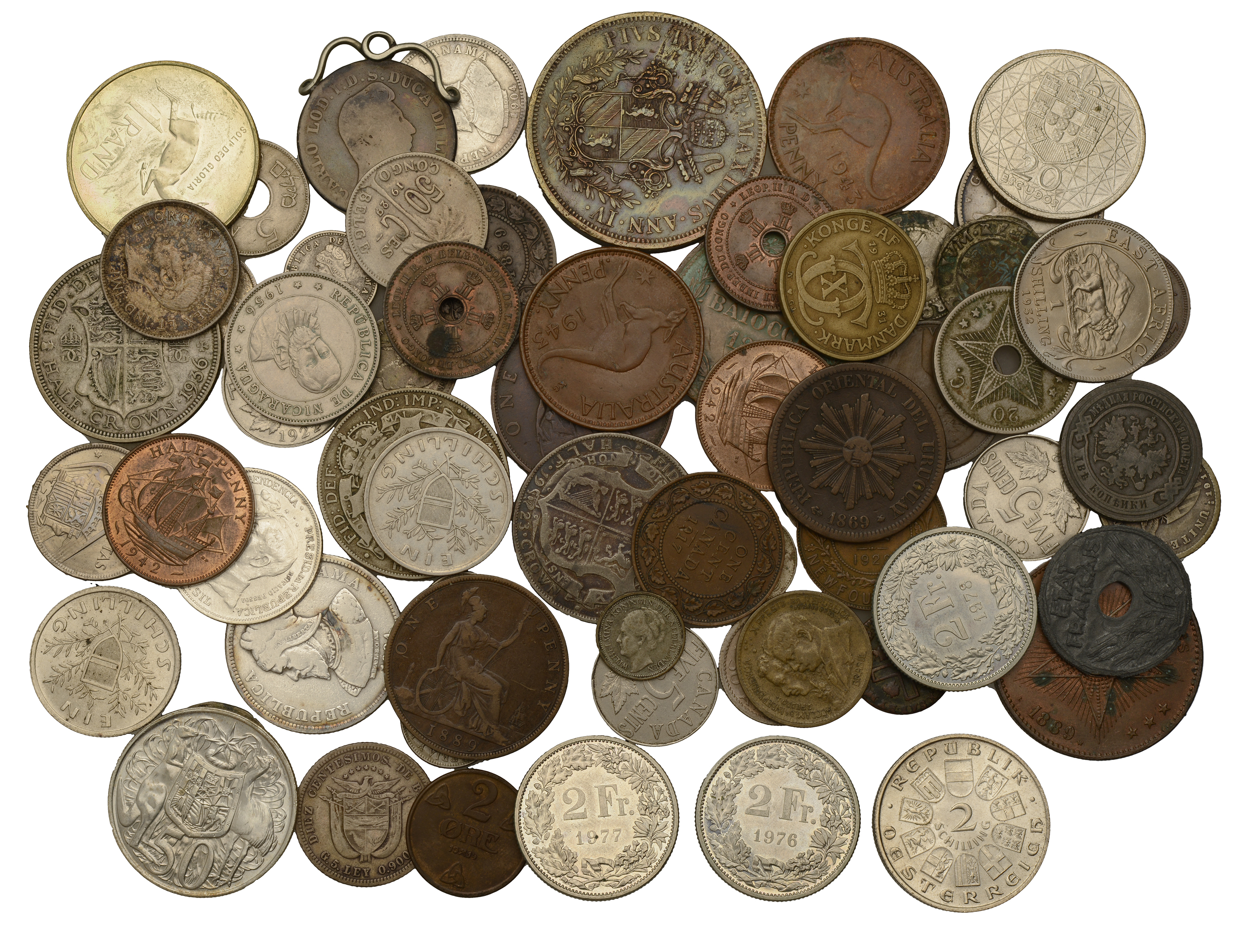 Miscellaneous, Assorted World coins, in silver (27), base metal (40) [67]. Varied state Â£10...