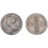 Anne (1702-1714), Halfcrown, 1709, edge octavo (ESC 1371; S 3604). Adjustment marks below bu...