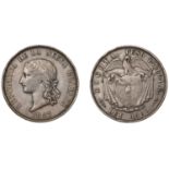 Colombia, Nueva Granada, Pattern 16 Pesos, 1847, in copper, Bogota, edge inscribed dios lei...