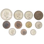 George VI, partial Proof set, 1951, Crown to Threepence, Halfpenny and Farthing; together wi...