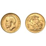 George V (1910-1936), Sovereign, 1916 (M 218; S 3996). Some scuffing, otherwise extremely fi...