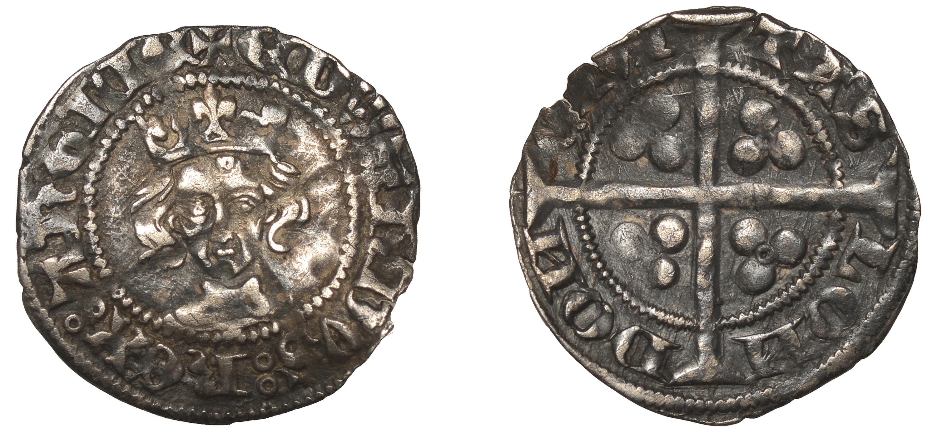 Edward III (1327-1377), Pre-Treaty period, Penny, series G, London, annulet in each quarter...