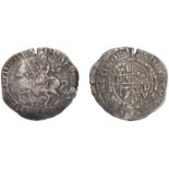 Charles I (1625-1649), Chester mint, Halfcrown, mm. three gerbs and sword, plume in right fi...