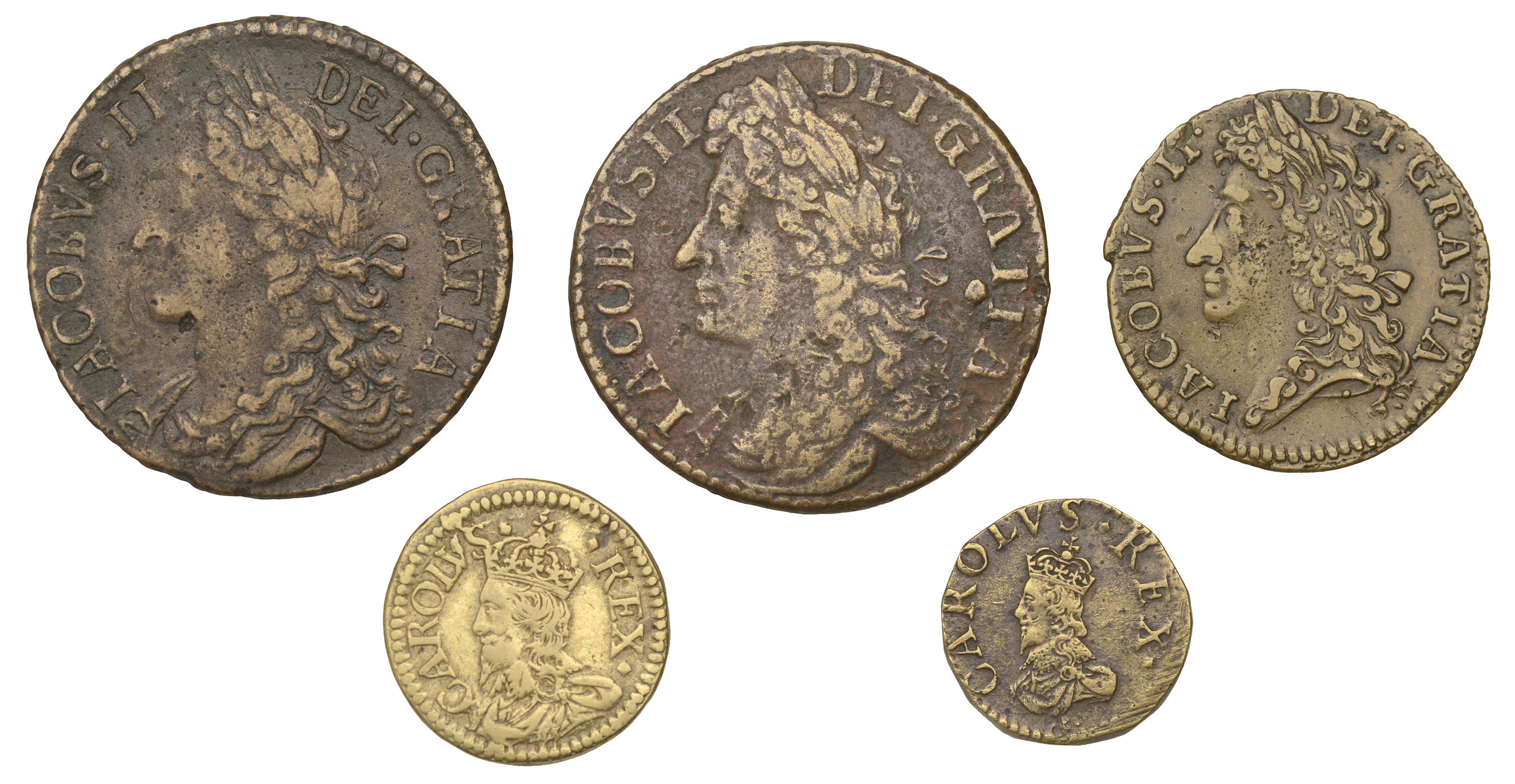 James II (1685-1691), Gunmoney coinage, Halfcrown, 1689 Oct:, 15.76g/12h (Timmins 1E; S 6579...