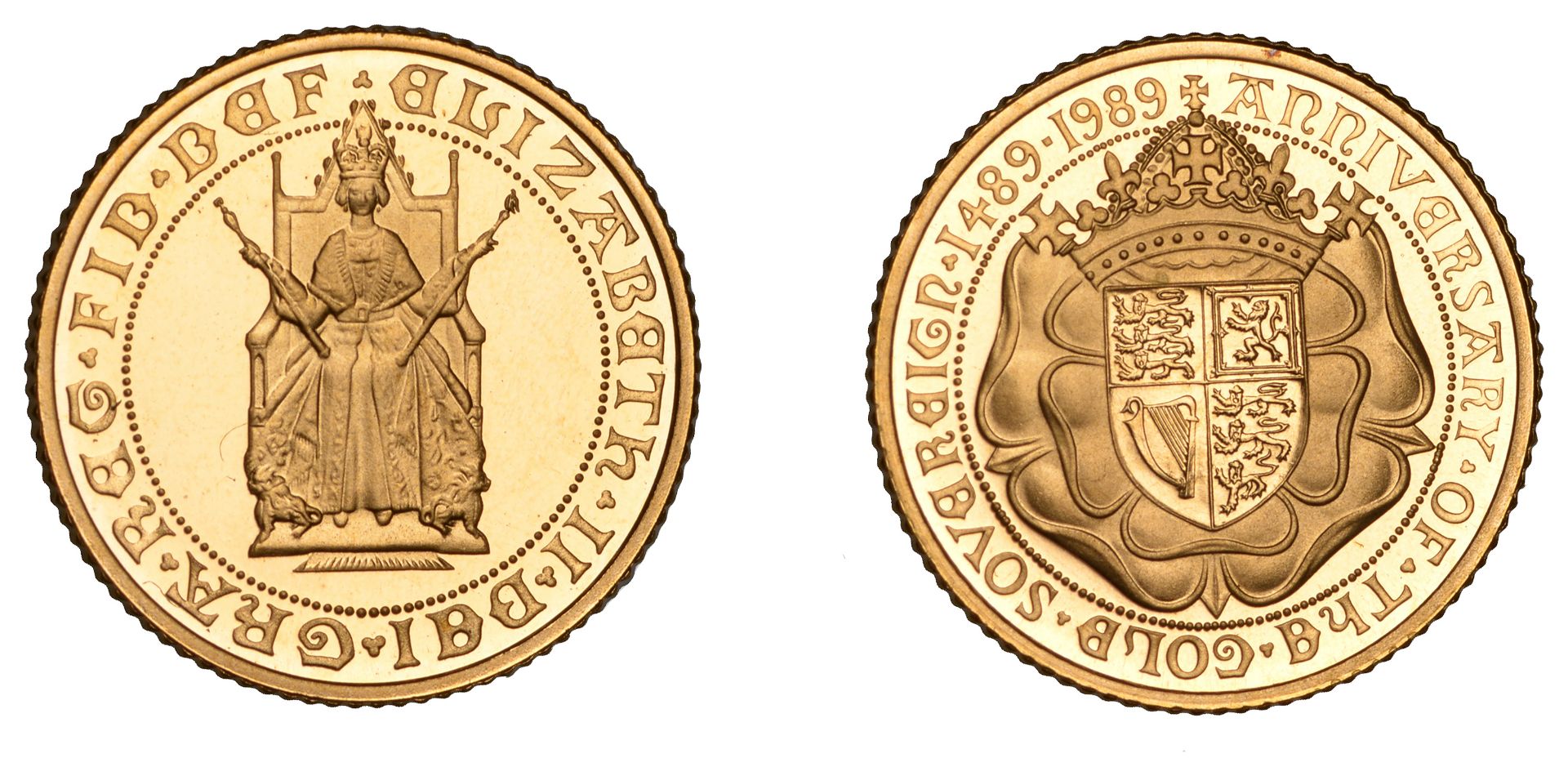 Elizabeth II (1952-2022), Sterling issues, Proof Half-Sovereign, 1989, Sovereign Anniversary...