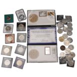 Miscellaneous, World coins and medals, in silver (6), base metal (26); together with two Can...
