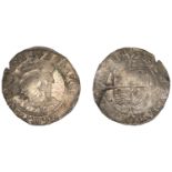 Henry VIII (1509-1547), Third coinage, Groat, Tower, mm. lis, bust 2, pellet-in-annulets in...