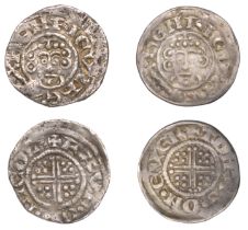 John (1199-1216), Pennies (2), both class Va2/Vb1 mules, Lincoln, Rauf, ravf Â· on Â· nicol Â·,...