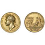 George IV, Coronation, 1821, a gilt-silver medal by B. Pistrucci, laureate head left, rev. B...