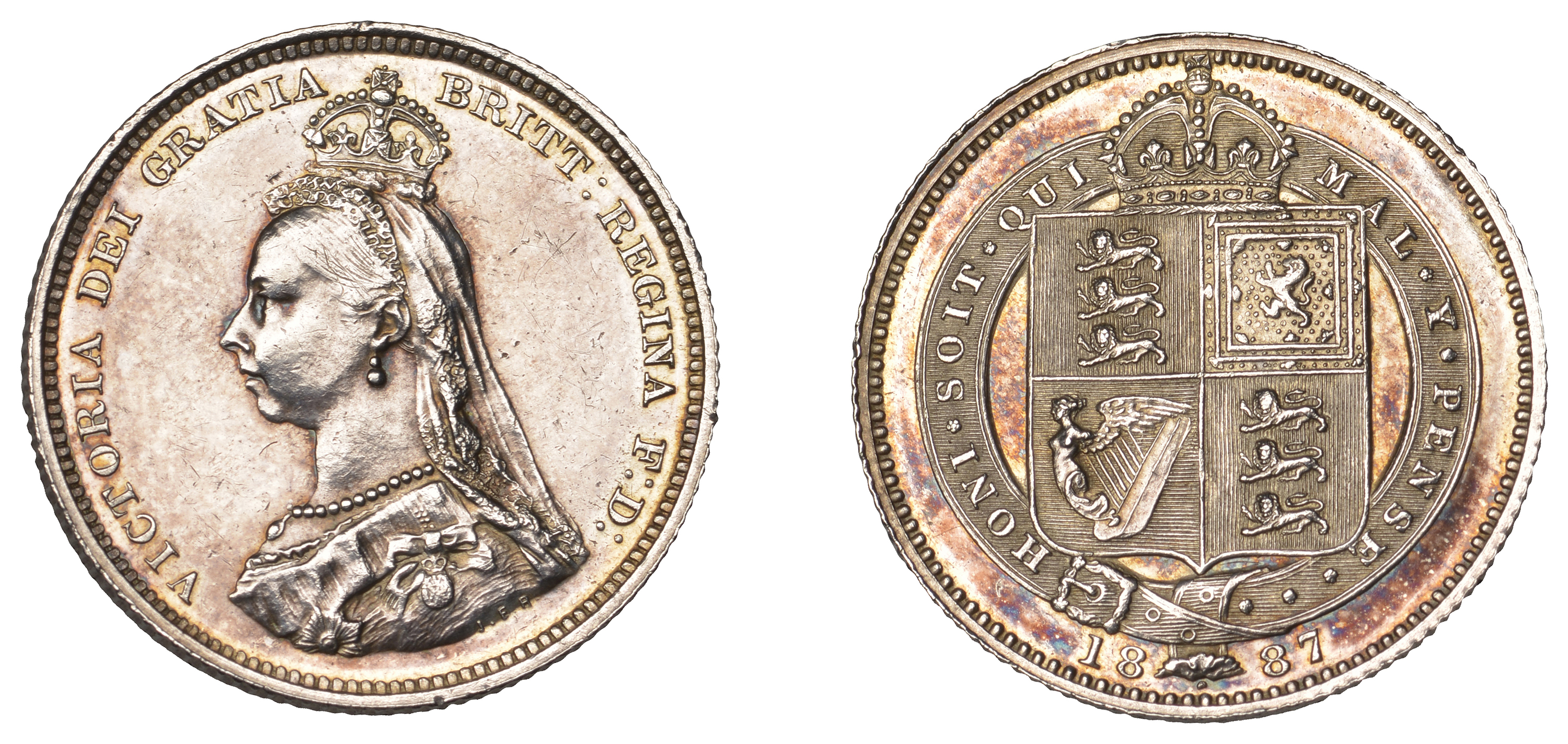 Victoria (1837-1901), Proof Shilling, 1887, Jubilee head, 5.65g/12h (ESC 3138; S 3926). Obve...