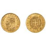 Italy, Victor Emanuel II, gold 5 Lire, 1863, Turin (MIR 1080a; F 16). Faint scratches on rev...