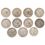 United States of America, Quarter-Dollars (10), 1856, 1856o, 1857, 1857o, 1858, 1858o, 1859,...