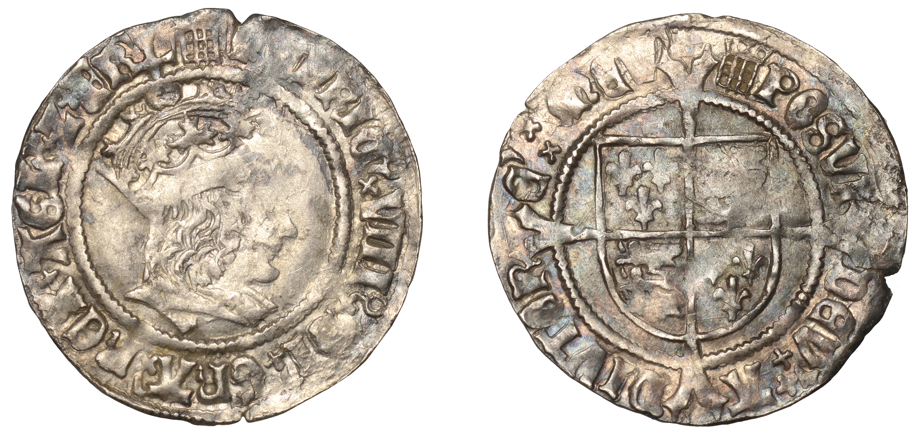 Henry VIII (1509-1547), First coinage, Groat, mm. portcullis (chained on obv.), 2.80g/8h (N...