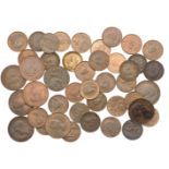 Edward VII to Elizabeth II, Halfpennies (9) and Farthings (34), various dates [43]. Very fin...