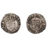 Henry VIII (1509-1547), Second coinage, Halfgroat, York, Abp Lee, mm. key, e l by shield, 1....