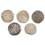 Henry III (1216-1272), Pennies (5), all class VIIb, London, Adam, adam on lvnde, 1.34g/3h, G...