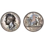 George IV, Coronation, 1821, a silver medal by B. Pistrucci, laureate head left, rev. Britan...