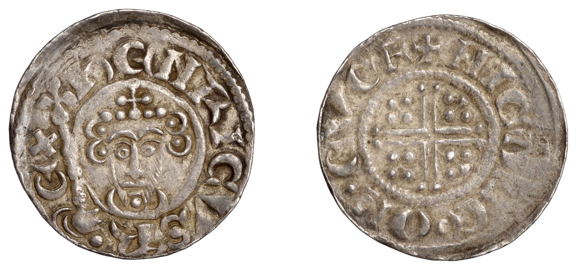 John (1199-1216), Penny, class Vb1, York, Nicole, nicole Â· on Â· ever, o of moneyer's name ov...