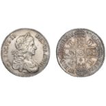 Charles II (1660-1685), Crown, 1670, second bust, edge vicesimo secvndo (ESC 380; S 3357). C...