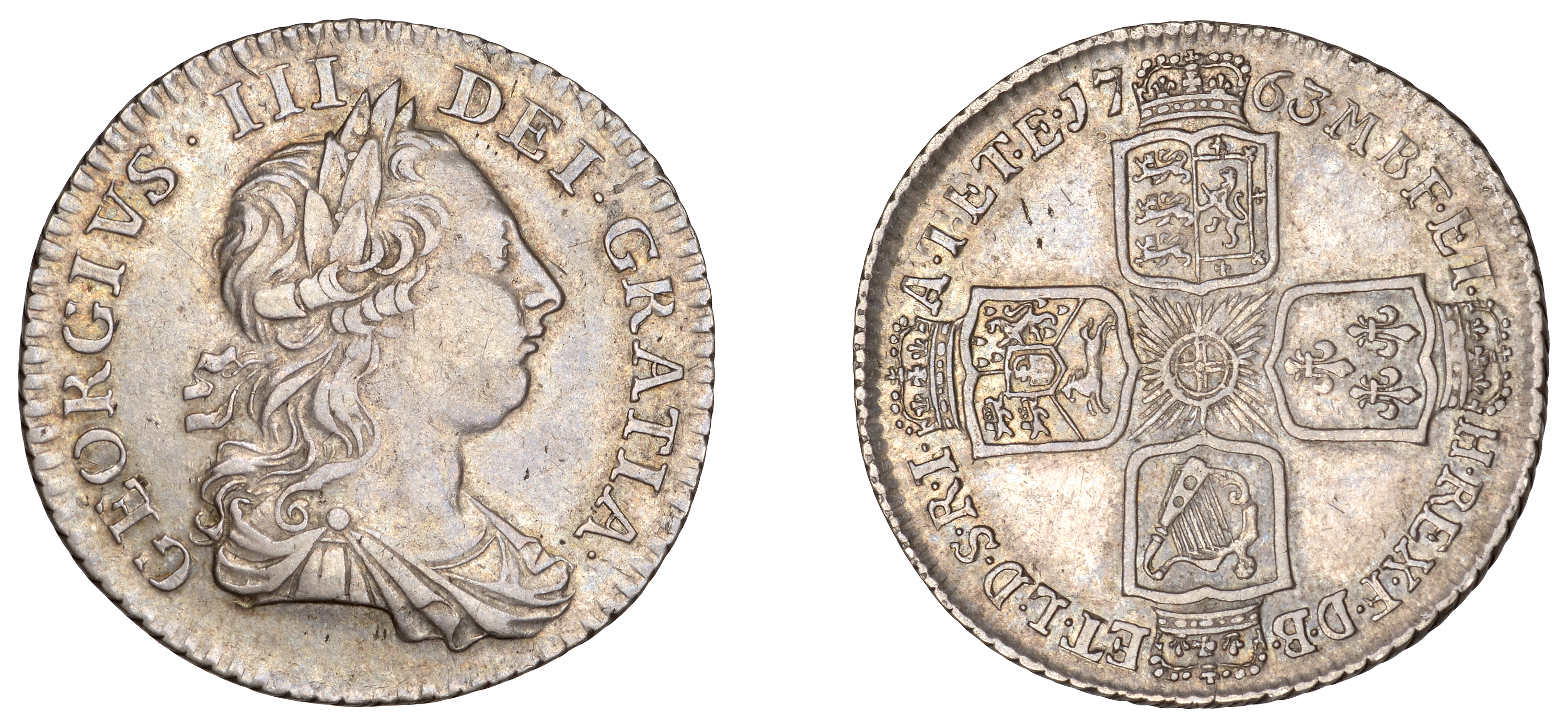 George III (1760-1820), Pre-1816 issues, 'Northumberland' Shilling, 1763 (ESC 2124; S 3742)....