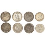 George III, Halfcrown, 1817, large head (S 3788); George IV, Halfcrown, 1823, type 2 (S 3808...