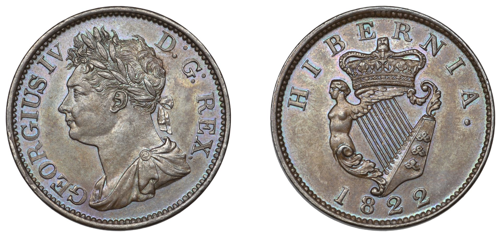 George IV (1820-1830), Specimen Halfpenny, 1822, edge plain, 8.84g/6h (S 6624). Struck on a...