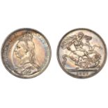 Victoria (1837-1901), Crown, 1887 (ESC 2585; S 3921). Sometime cleaned and now re-toned, goo...