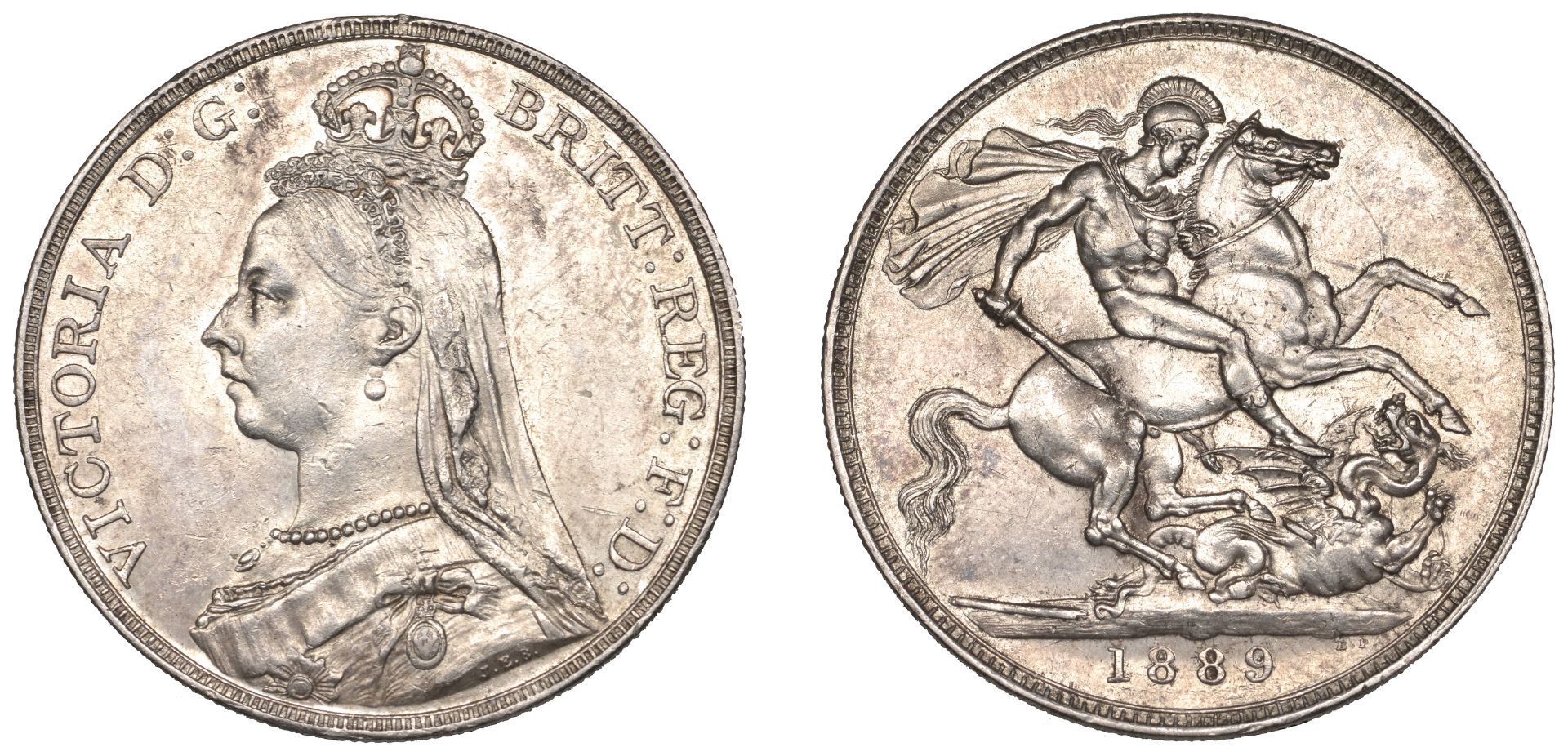 Victoria (1837-1901), Crown, 1889 (ESC 2589; S 3921). Extremely fine, hairlined Â£90-Â£120