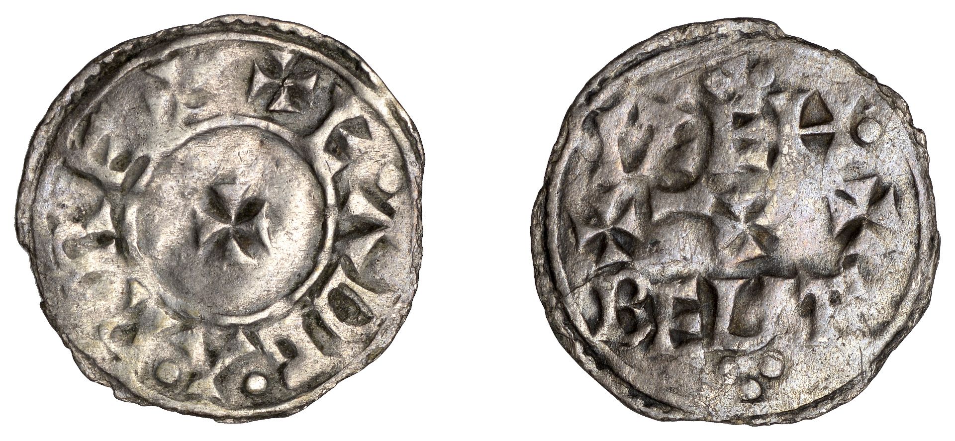 Eadgar (959-975), Penny, Two Line type [HT 1 NE V], Isembert, e.adg.a.r rex, small cross, re...