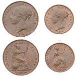 Victoria, Penny and Halfpenny, 1854 (S 3948-9) [2]. Extremely fine, second with some origina...