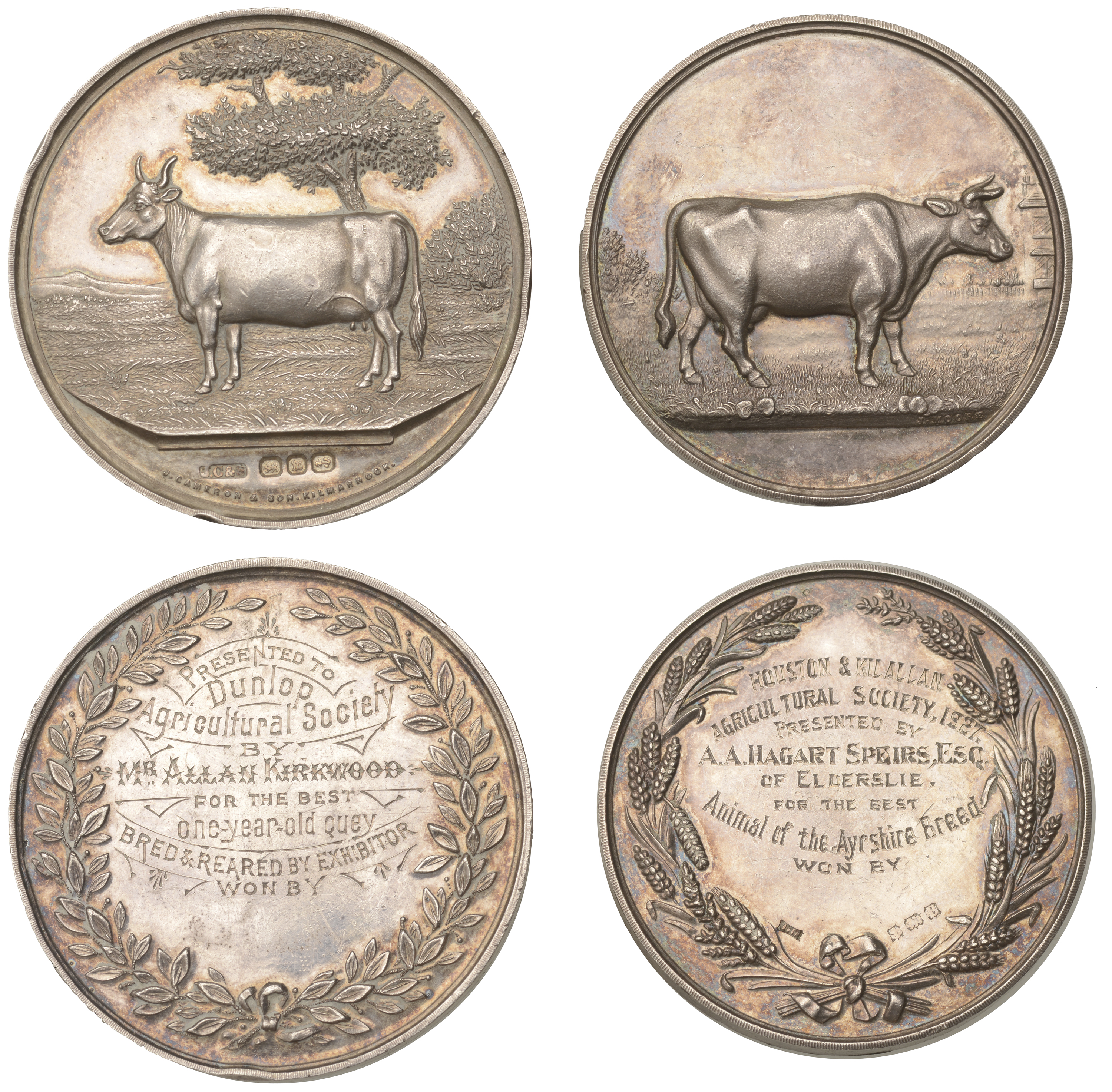 Dunlop Agricultural Society, a silver prize medal by J. Cameron & Son, rev. named (Presented...