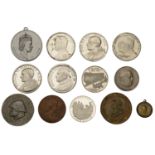 Assorted World medals in silver (3), base metal (10), mostly 20th century [13]. Varied state...
