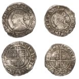 Elizabeth I, Fourth issue, Threehalfpence, 1572, mm. ermine, 0.86g/2h (S 2569); Sixth issue,...