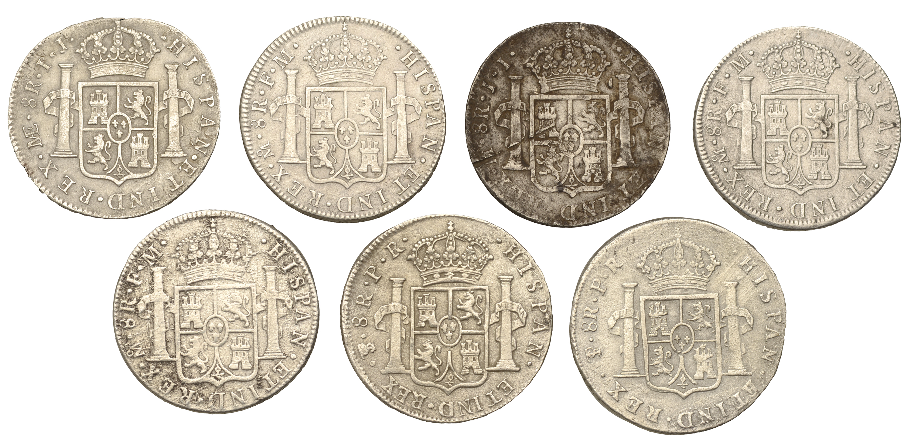 Mexico, Charles III, 8 Reales (3), 1775fm, 1784fm, 1787fm, Mexico City (CayÃ³n 12030, 12101,... - Image 2 of 2