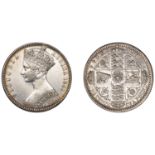 Victoria (1837-1901), Florin, 1849, with initials (ESC 2815; S 3890). Cleaned, otherwise abo...
