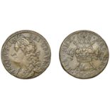 James II (1685-1691), Gunmoney coinage, Halfcrown, 1690 Mar:, stop after gratia, 15.10g/12h...