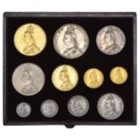 Victoria (1837-1901), Specimen set, 1887, comprising Five and Two Pounds, Sovereign and Half...