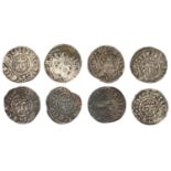 Henry III (1216-1272), Pennies (8), all class VIIa, Canterbury, Ioan (2), Â· ioan on can Â· te...