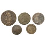 James II (1685-1691), Gunmoney coinage, Halfcrown, 1689 Feb:, stop after gratia, 14.43g/1h (...