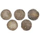 Henry III (1216-1272), Pennies (5), all class VIIIb, London, Nichole, nichole on lvn, 1.35g/...