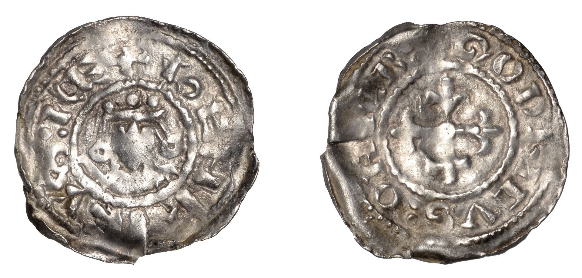 Henry I (1100-1135), Penny, Full Face / Cross Fleury type [BMC X], Worcester, Godric, godric...