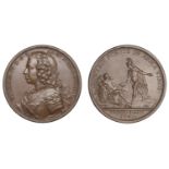 NETHERLANDS, William IV of Orange, Inauguration as Stadtholder, 1747, a copper medal by J. D...