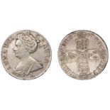 Anne (1702-1714), Crown, 1707e, second bust, edge sexto (ESC 1352; S 3600). Sometime cleaned...