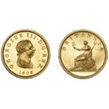 George III (1760-1820), Pre-1816 issues, Proof Halfpenny, 1806 (late Soho), in gilt-copper,...