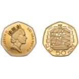 Elizabeth II (1952-2022), Decimal issues, Proof Fifty Pence, 1992-1993, in gold (S H5). Bril...