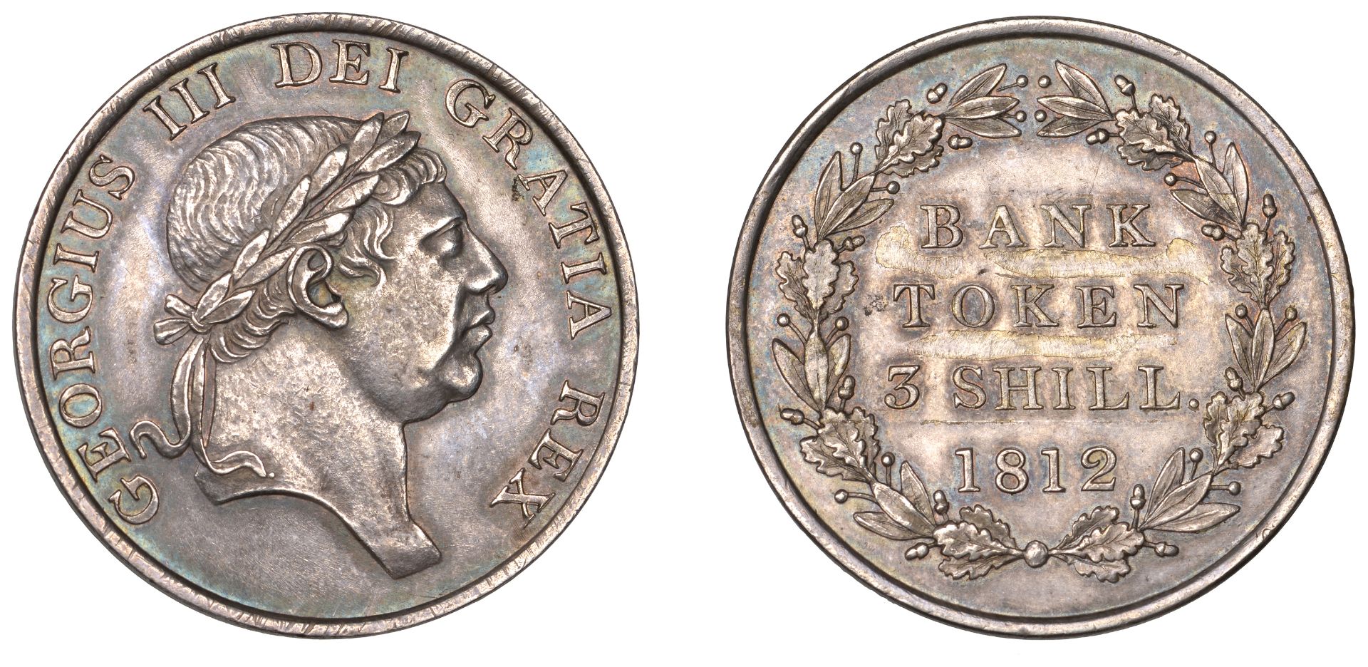 George III (1760-1820), Bank of England, Three Shillings, 1812, type 2 (ESC 2079; S 3770). M...