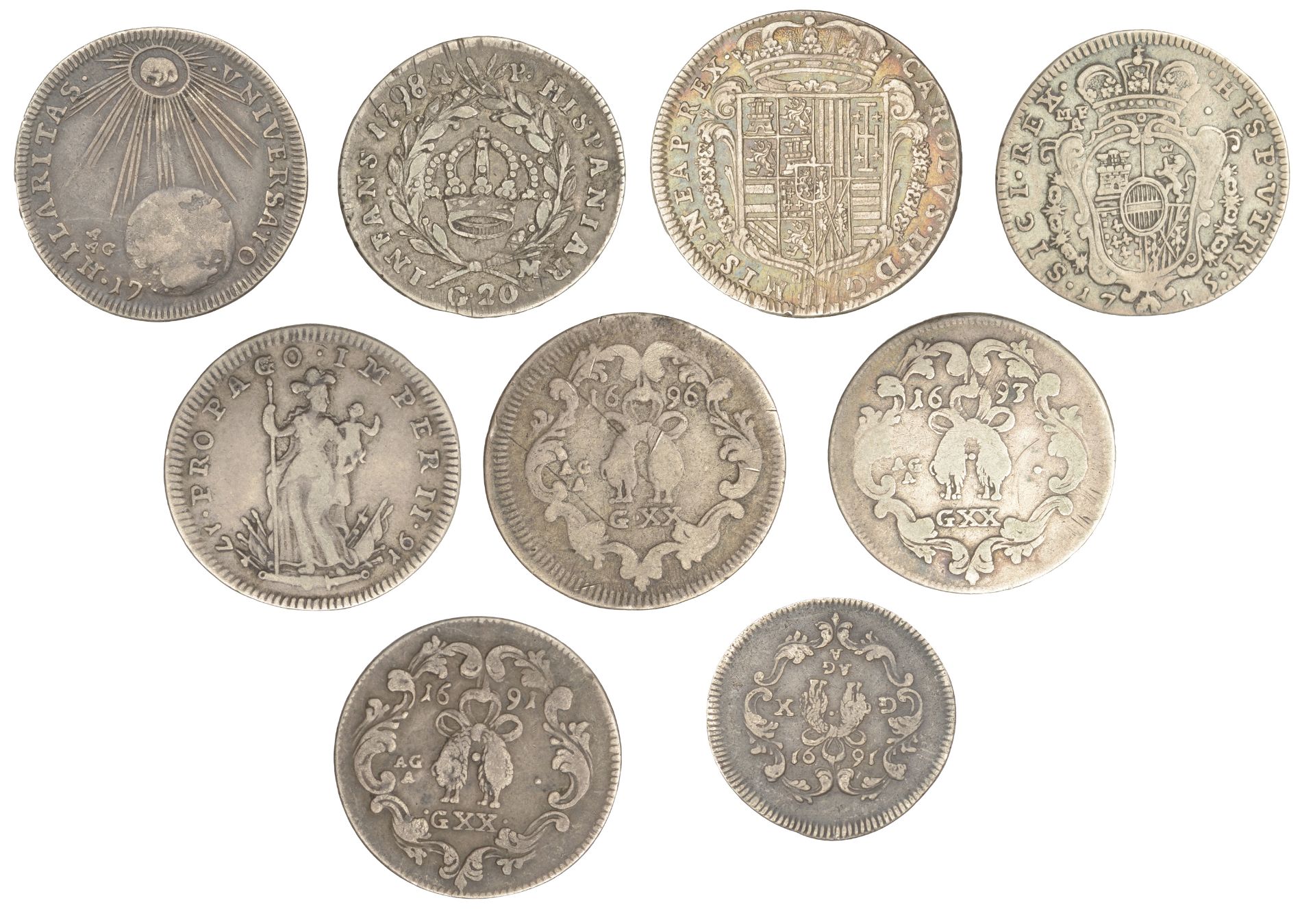 Italy, NAPLES and SICILY, assorted silver coins (9), various types [9]. Mostly fine or bette... - Image 2 of 2
