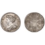 Anne (1702-1714), Shillling, 1714/3, roses and plumes (ESC 1413; S 3617). Lightly cleaned, o...